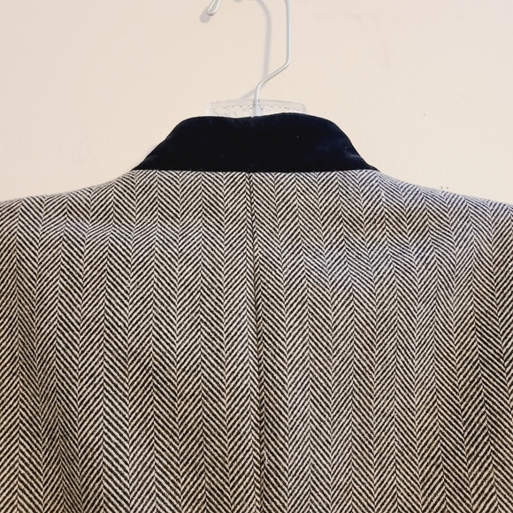 Sasson | Women's Vintage Chevron Striped Wool Jacket Blazer (Size 10/11) - Picture 13 of 15